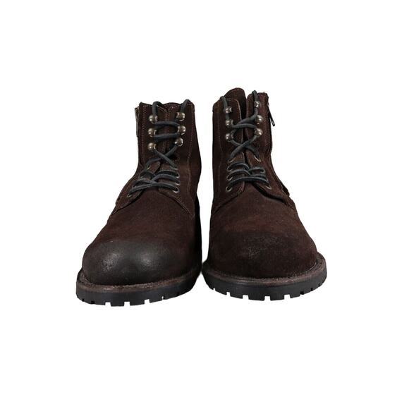 Leather Boots Mens 8 ZZYXX Shoes Biker Hand Crafted Brown Zip Combat Lug Sole main image 8